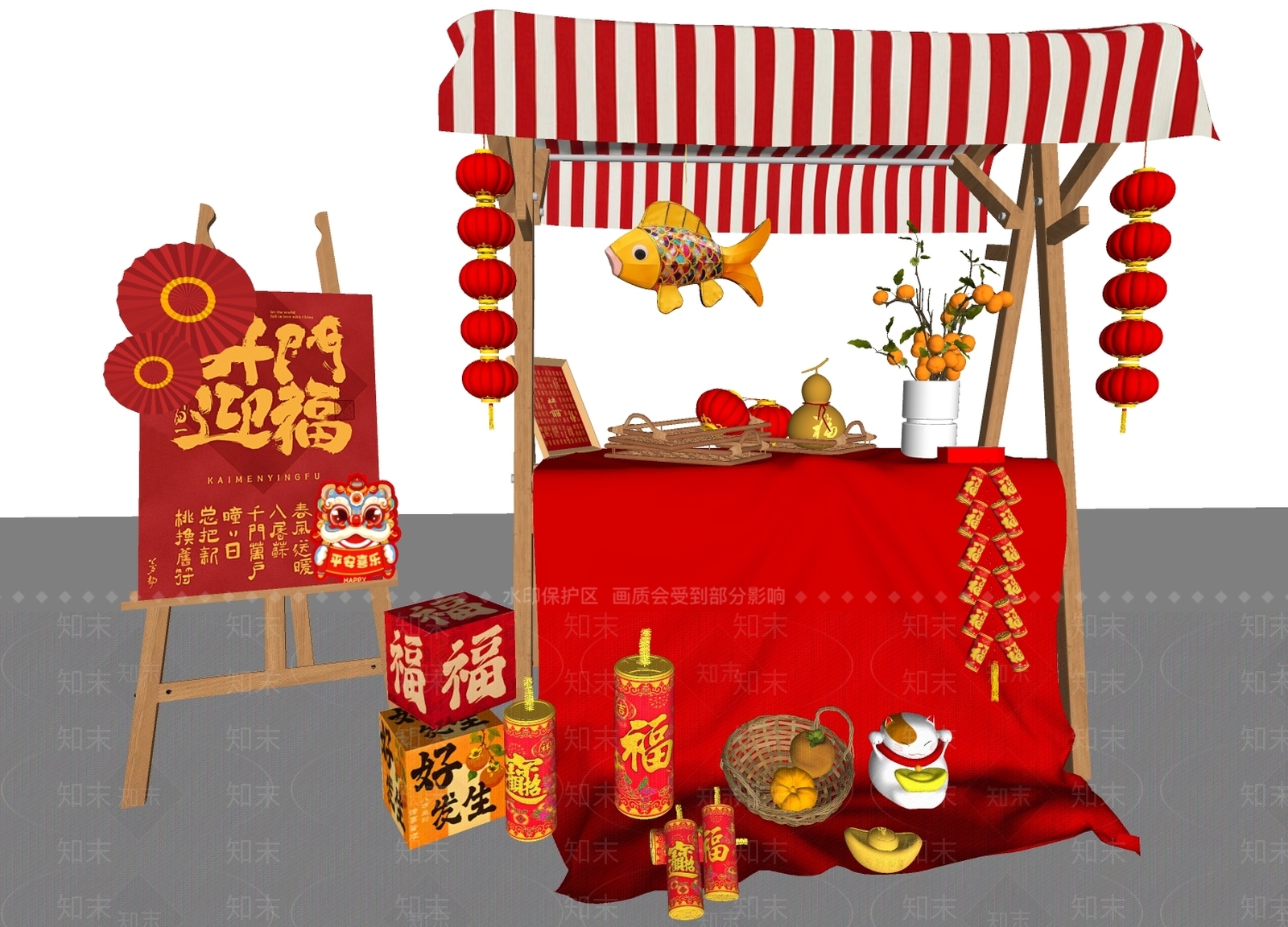 摊位SU模型下载【ID:1185075876】