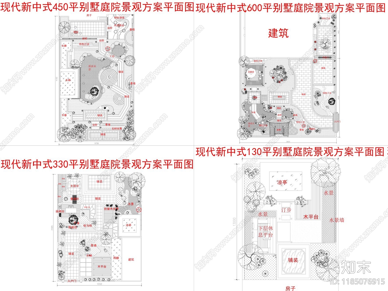 景观平面图cad施工图下载【ID:1185076915】