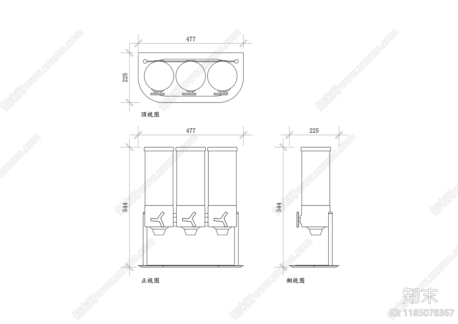 现代厨房设施cad施工图下载【ID:1185078367】