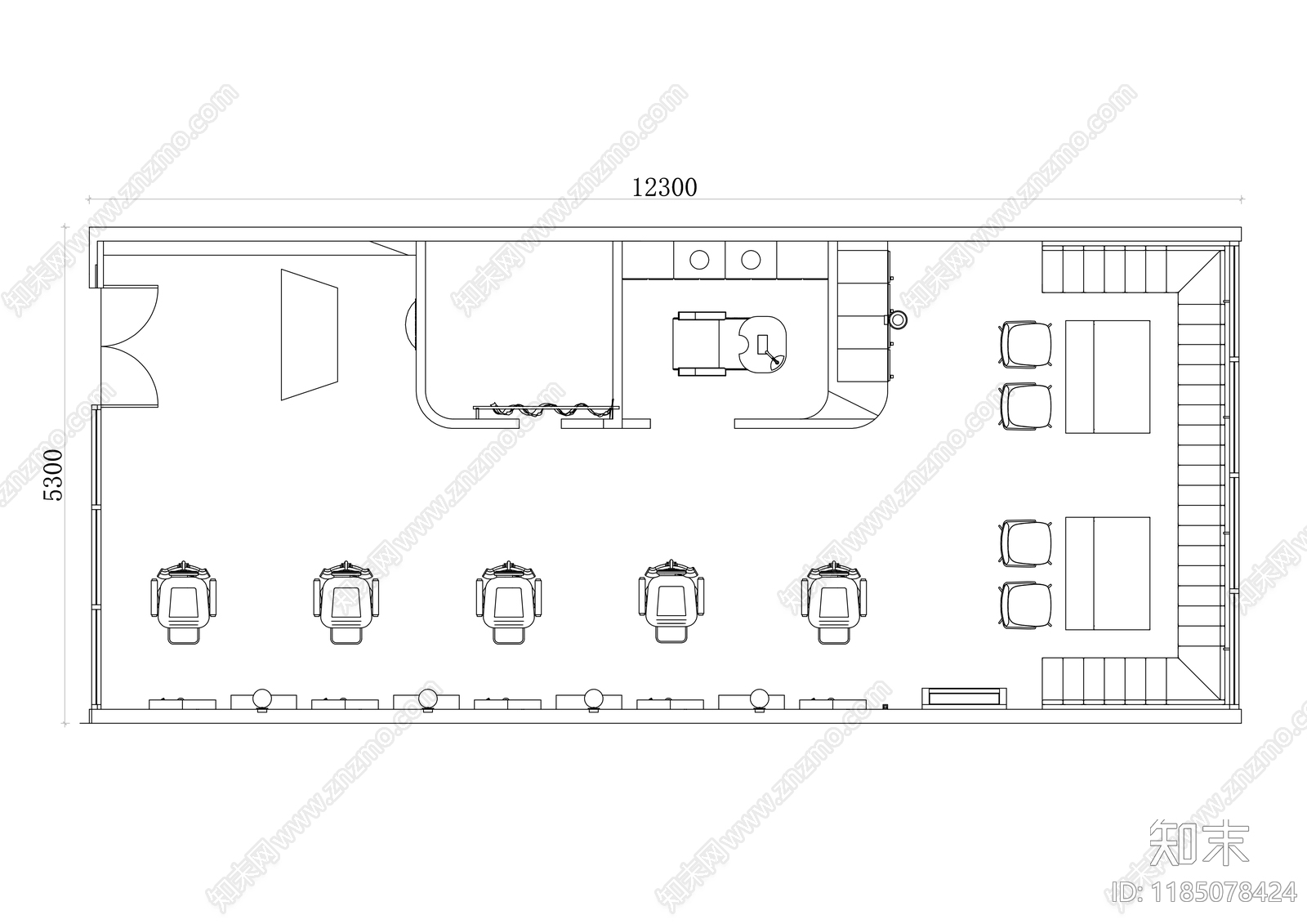 现代理发店cad施工图下载【ID:1185078424】