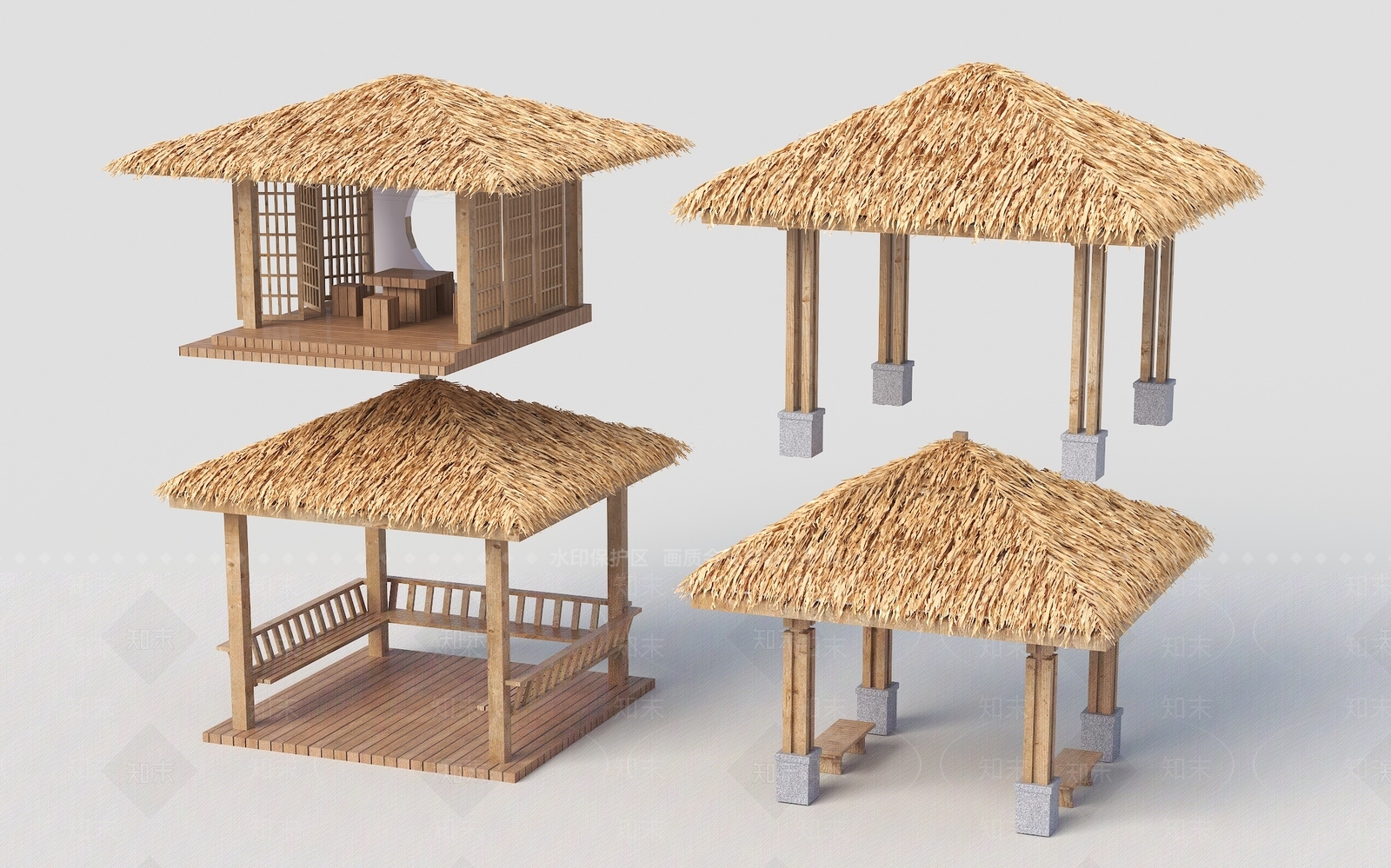 新中式中式亭子3D模型下载【ID:1185085214】