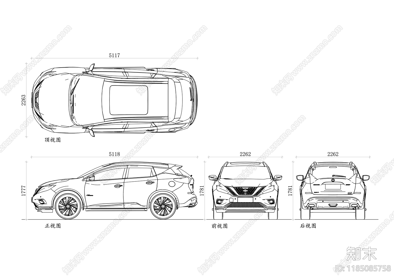 现代交通工具图库施工图下载【ID:1185085758】