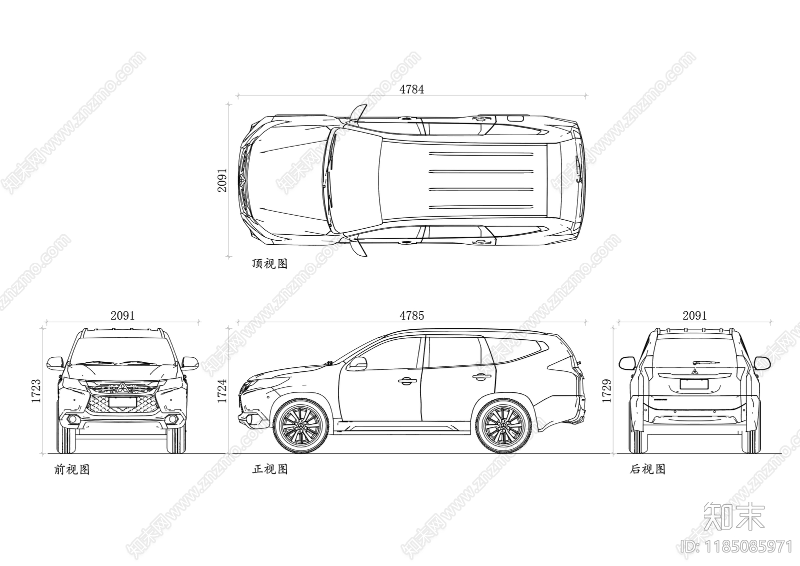 现代交通工具图库施工图下载【ID:1185085971】