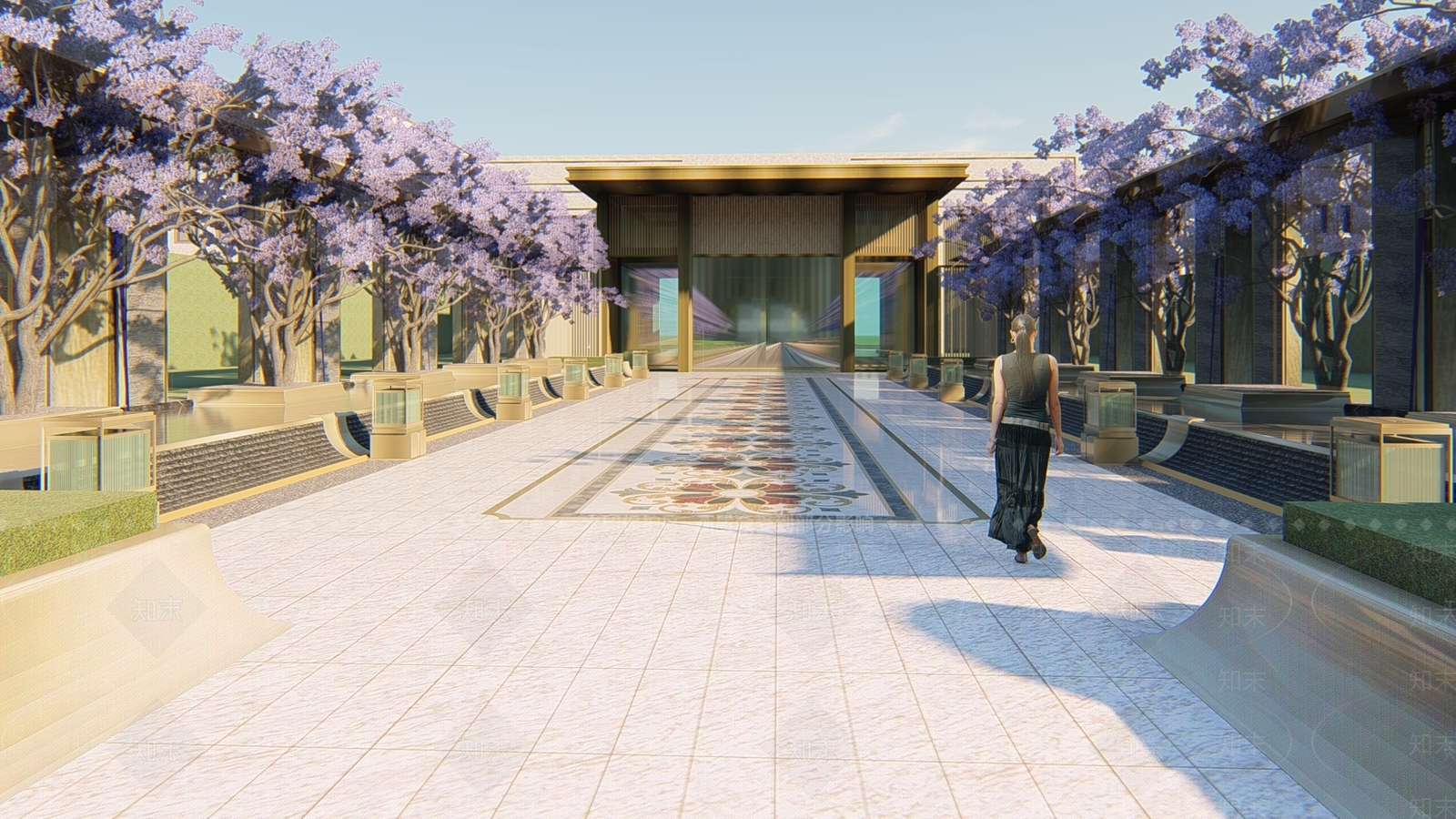 新中式中式小区景观SU模型下载【ID:1185088121】