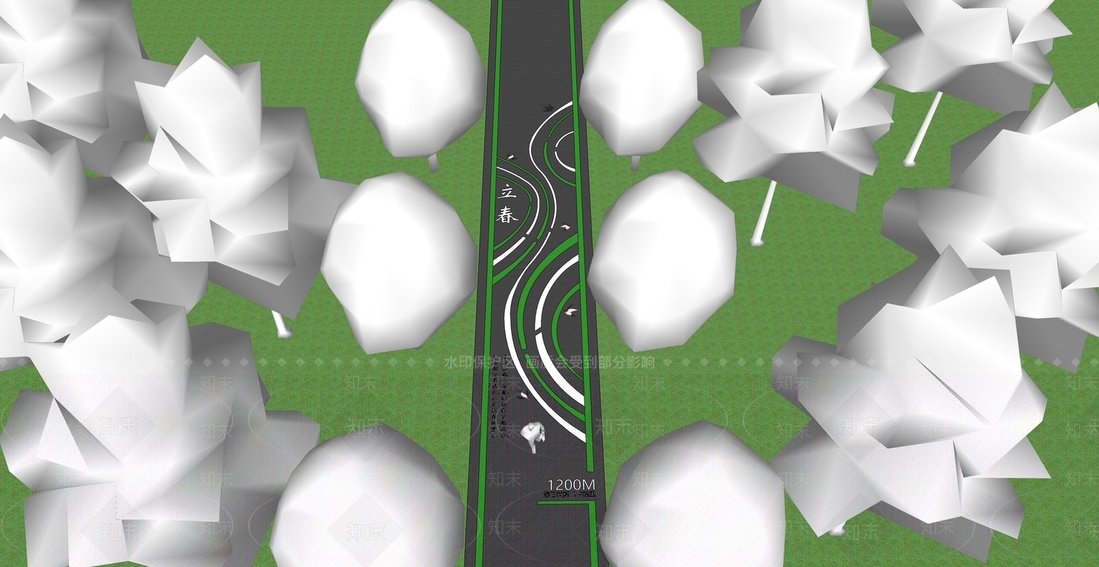 现代园路SU模型下载【ID:1185089965】