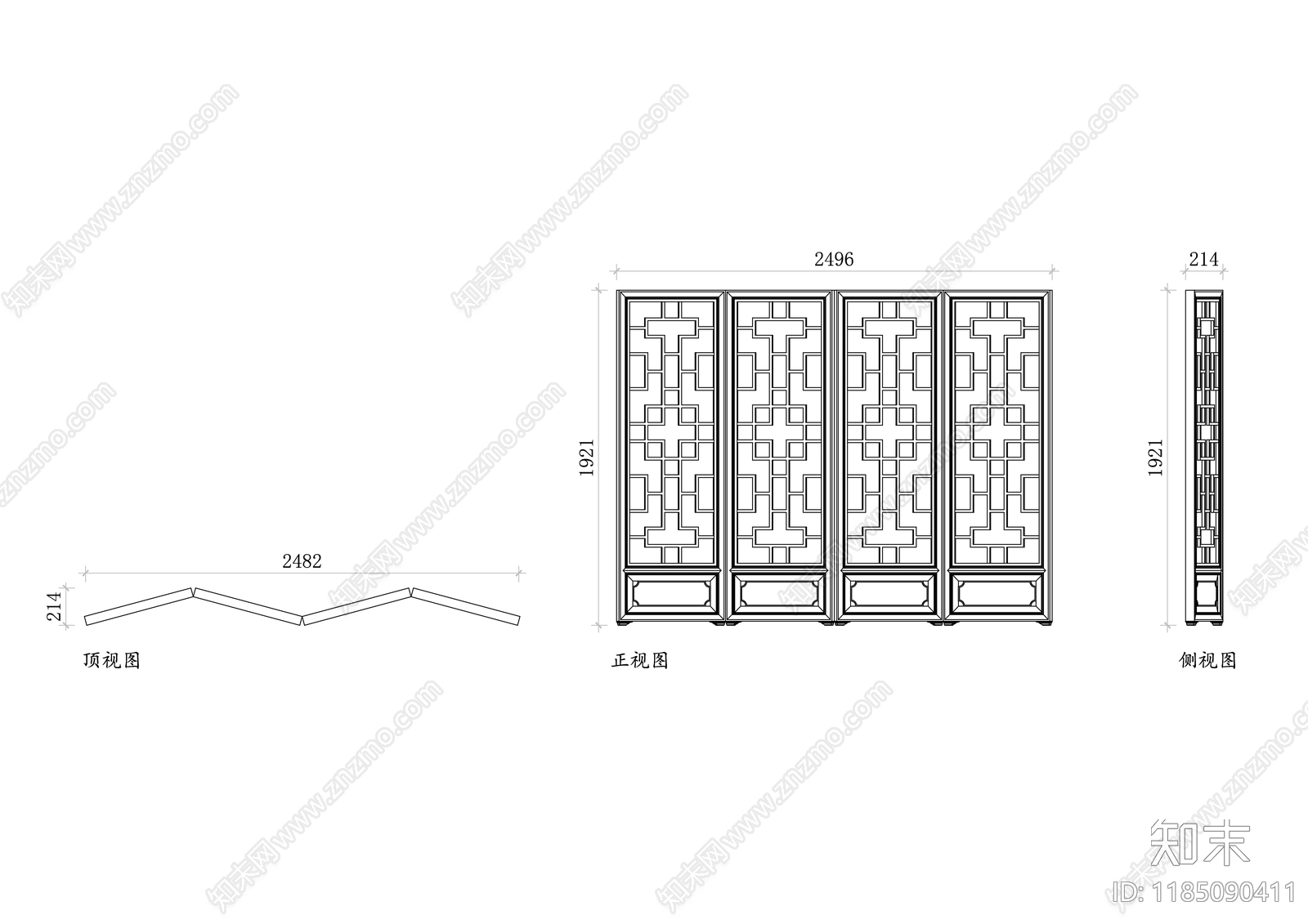 新中式综合门窗施工图下载【ID:1185090411】