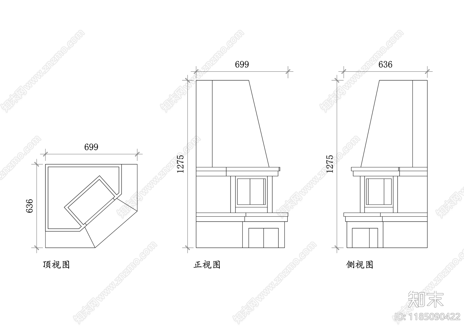 现代厨房设施施工图下载【ID:1185090422】