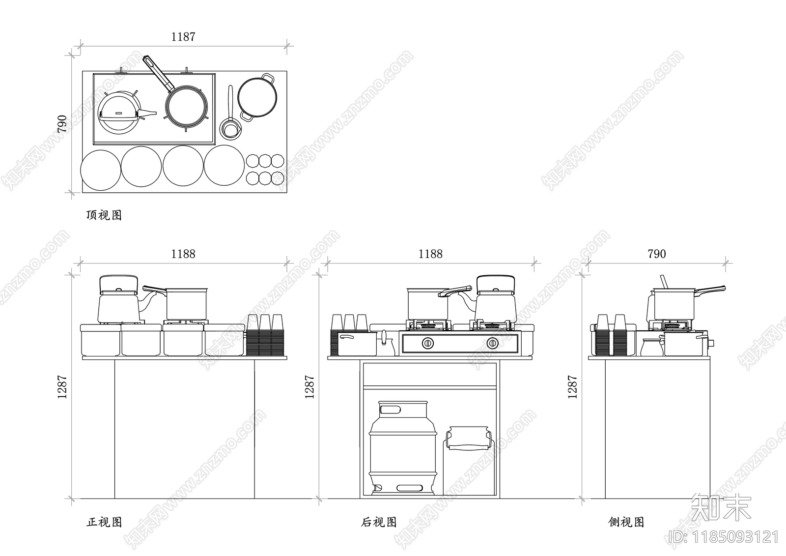 现代摊位施工图下载【ID:1185093121】