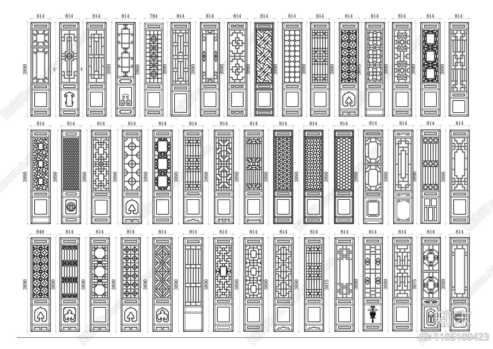 现代综合门窗施工图下载【ID:1185100423】