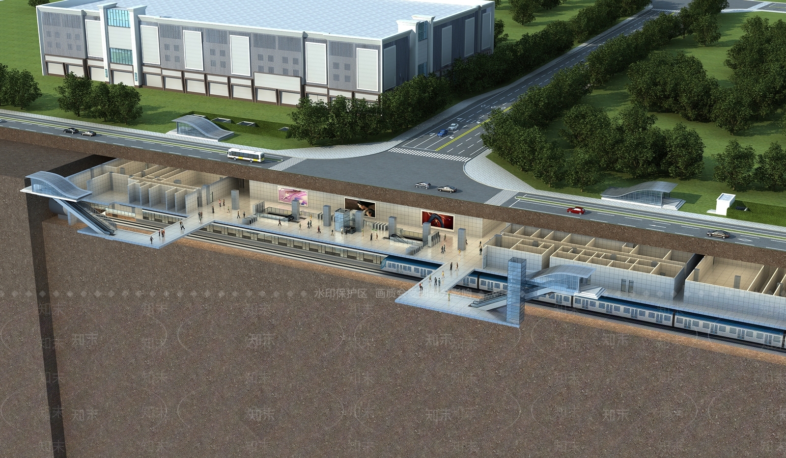 现代车站外观3D模型下载【ID:1185101499】