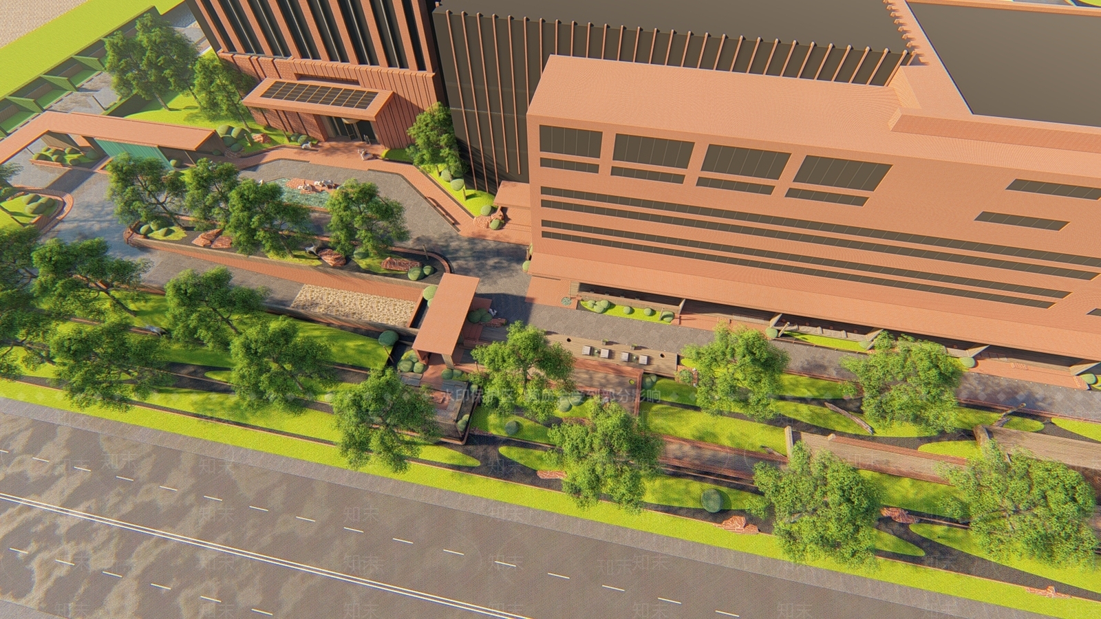 现代新中式办公景观SU模型下载【ID:1185104592】