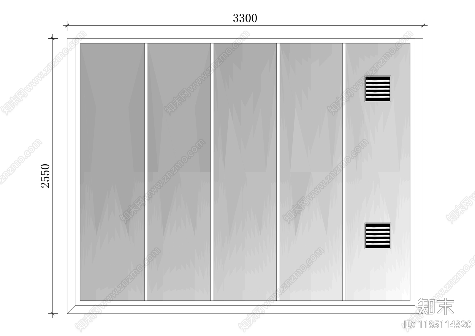 现代综合门窗施工图下载【ID:1185114320】