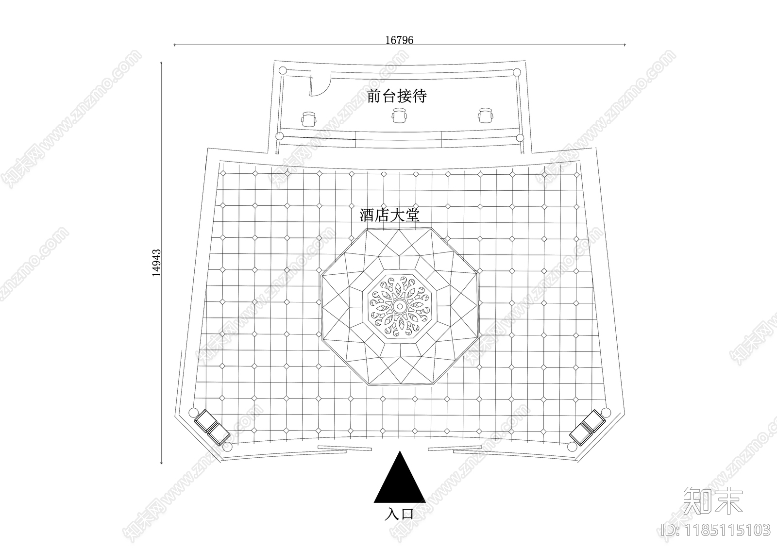 现代酒店施工图下载【ID:1185115103】