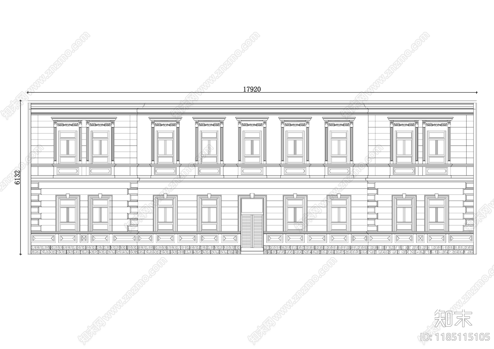 欧式酒店建筑施工图下载【ID:1185115105】