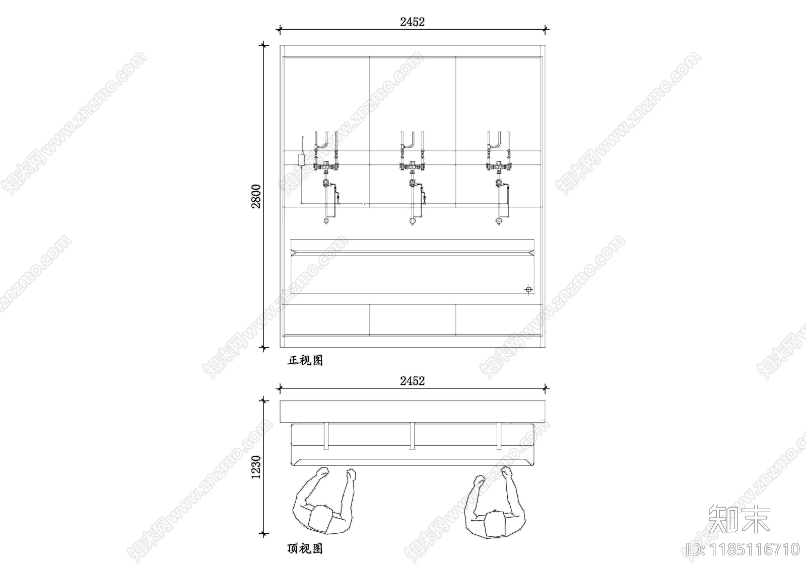 现代卫浴设施cad施工图下载【ID:1185116710】
