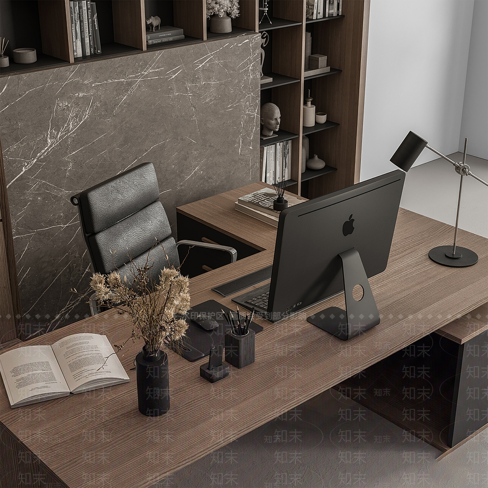 现代意式办公桌椅3D模型下载【ID:1185117992】
