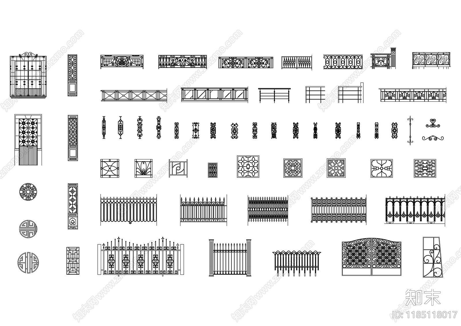 欧式栏杆施工图下载【ID:1185118017】