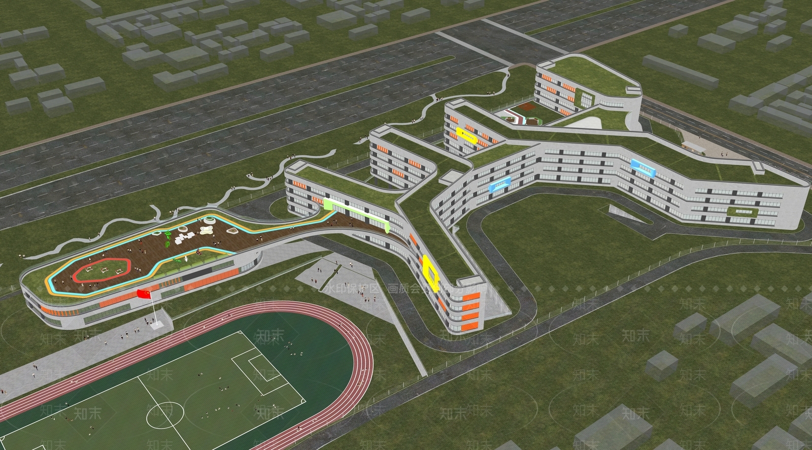 现代学校建筑SU模型下载【ID:1185118934】