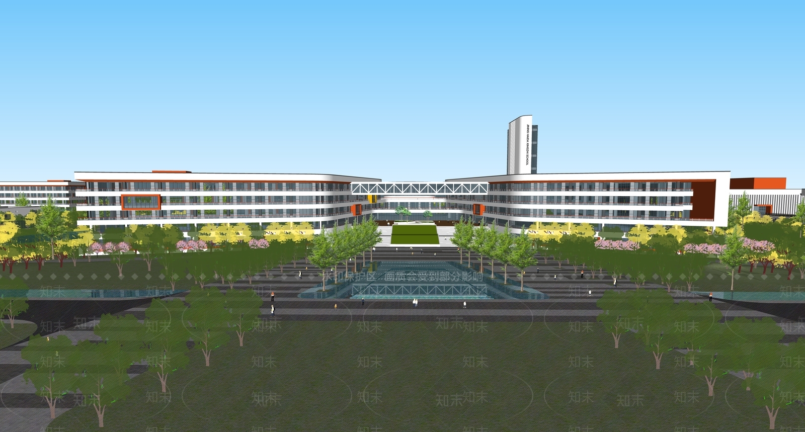 现代学校建筑SU模型下载【ID:1185119074】