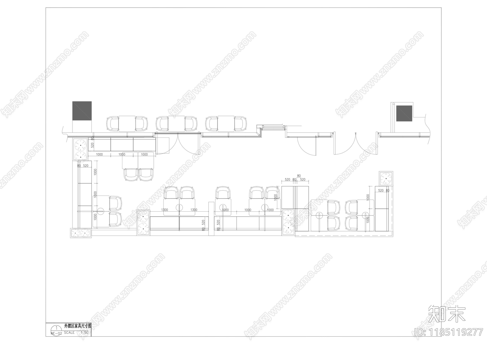 现代其他餐饮空间cad施工图下载【ID:1185119277】