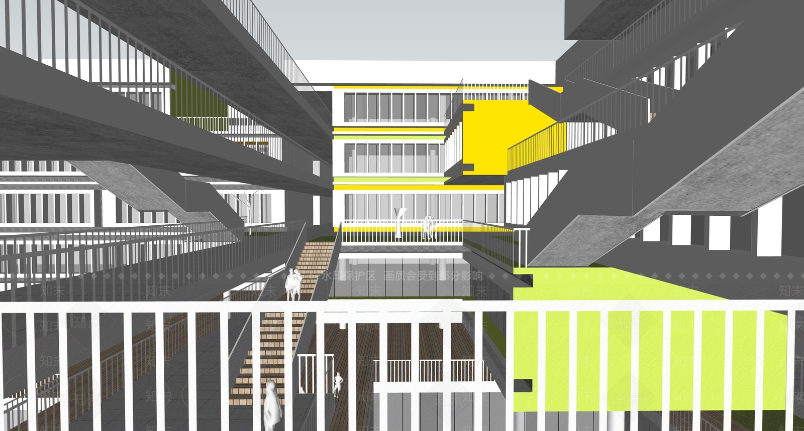 现代学校建筑SU模型下载【ID:1185119774】