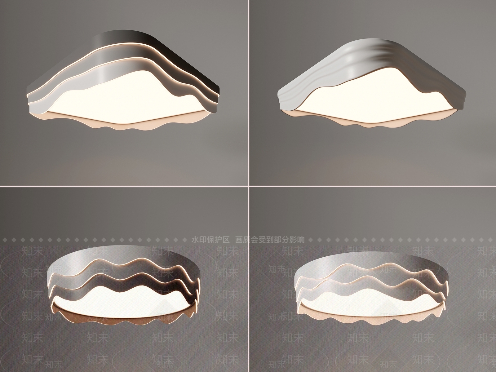现代灯具组合3D模型下载【ID:1185133843】