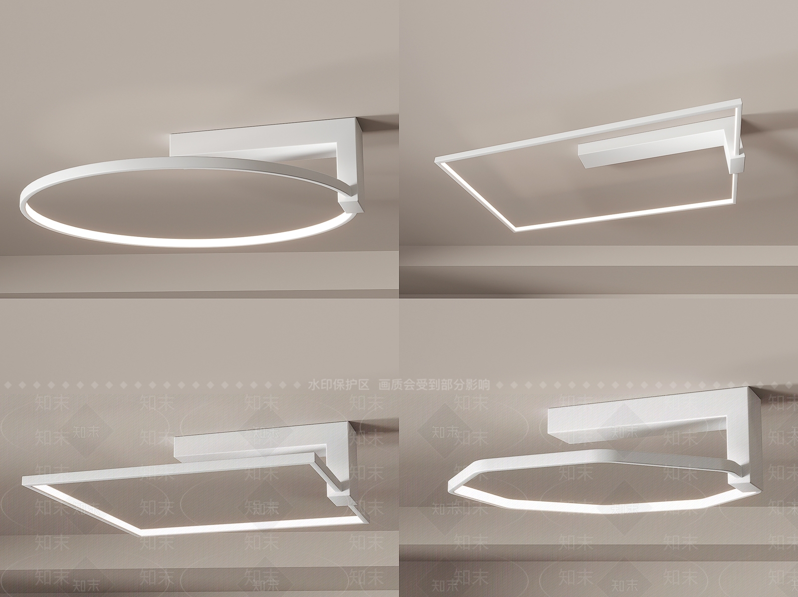 现代灯具组合3D模型下载【ID:1185133856】