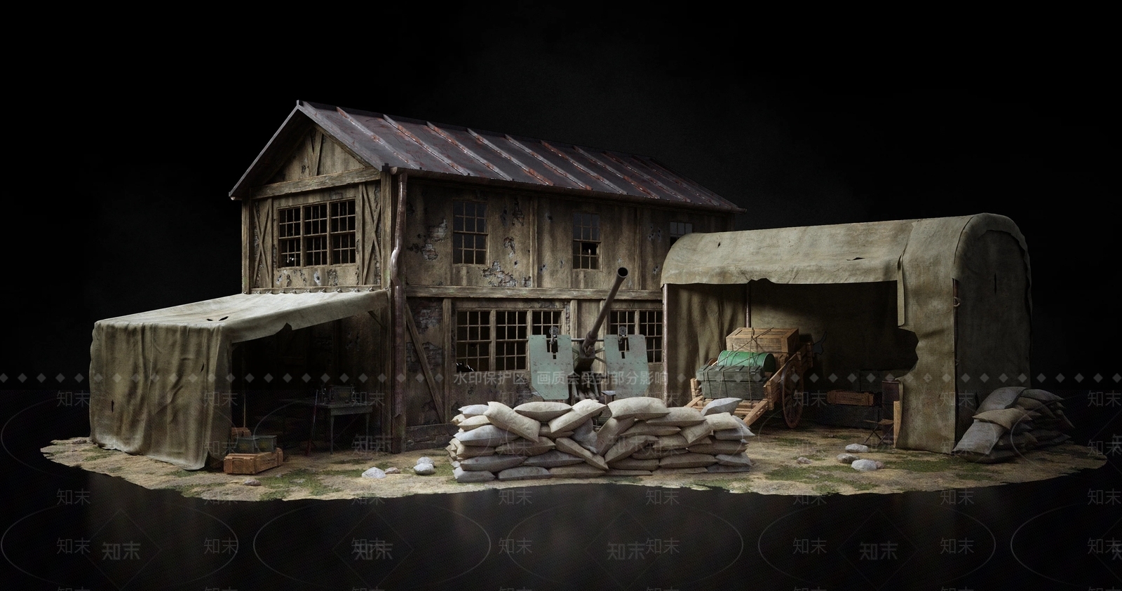 现代艺术风格建筑3D模型下载【ID:1185137643】
