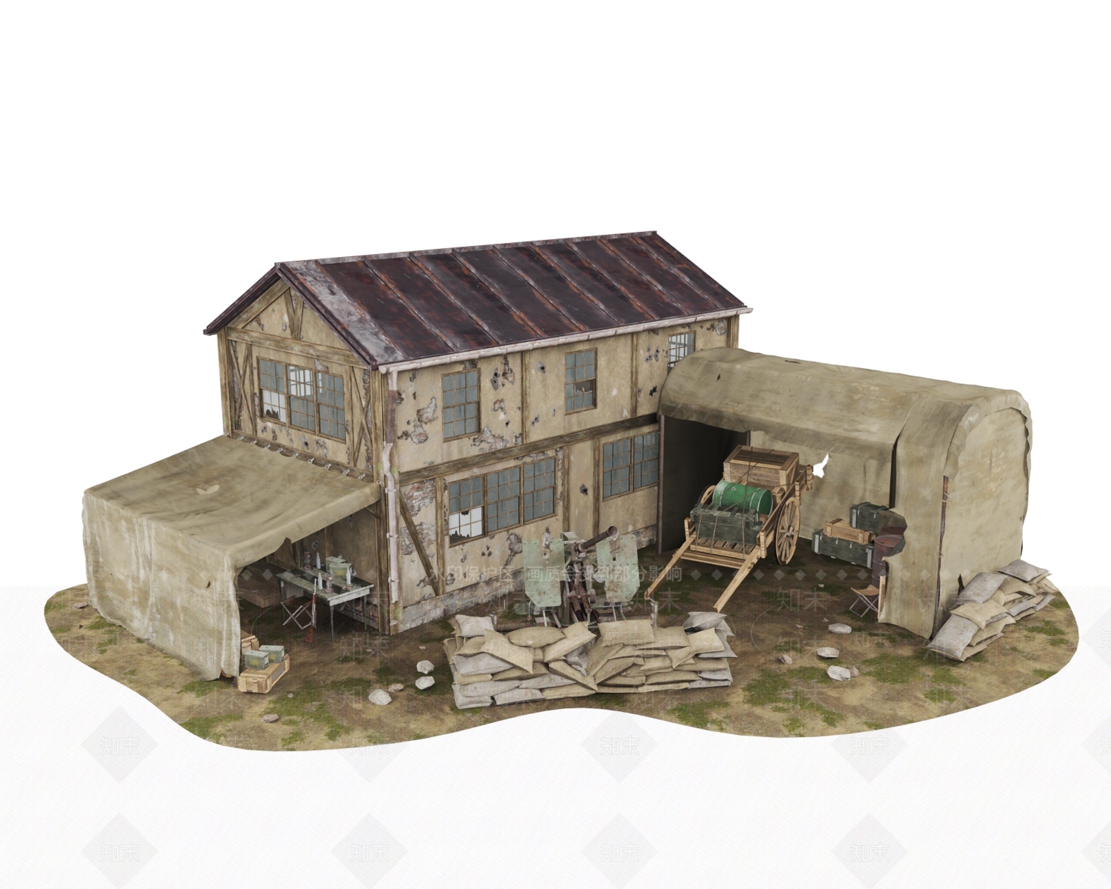 现代艺术风格建筑3D模型下载【ID:1185137643】