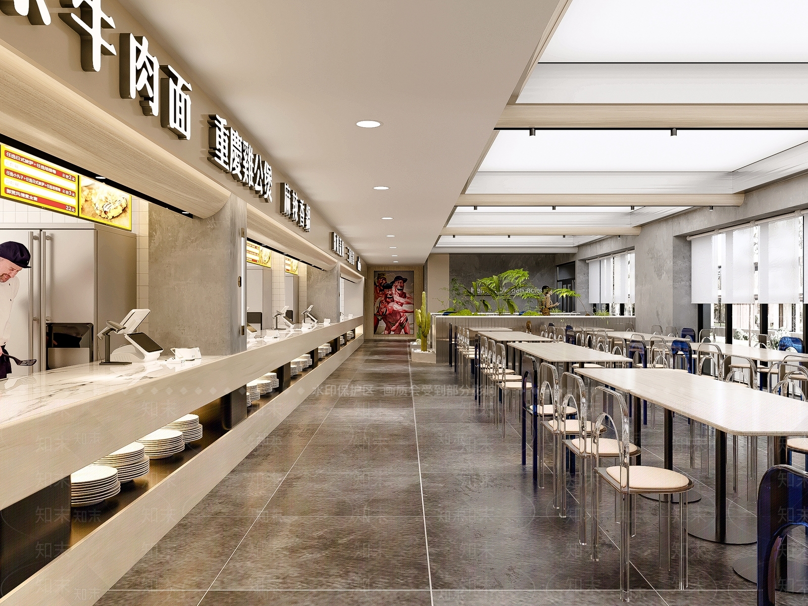 现代食堂3D模型下载【ID:1185138113】