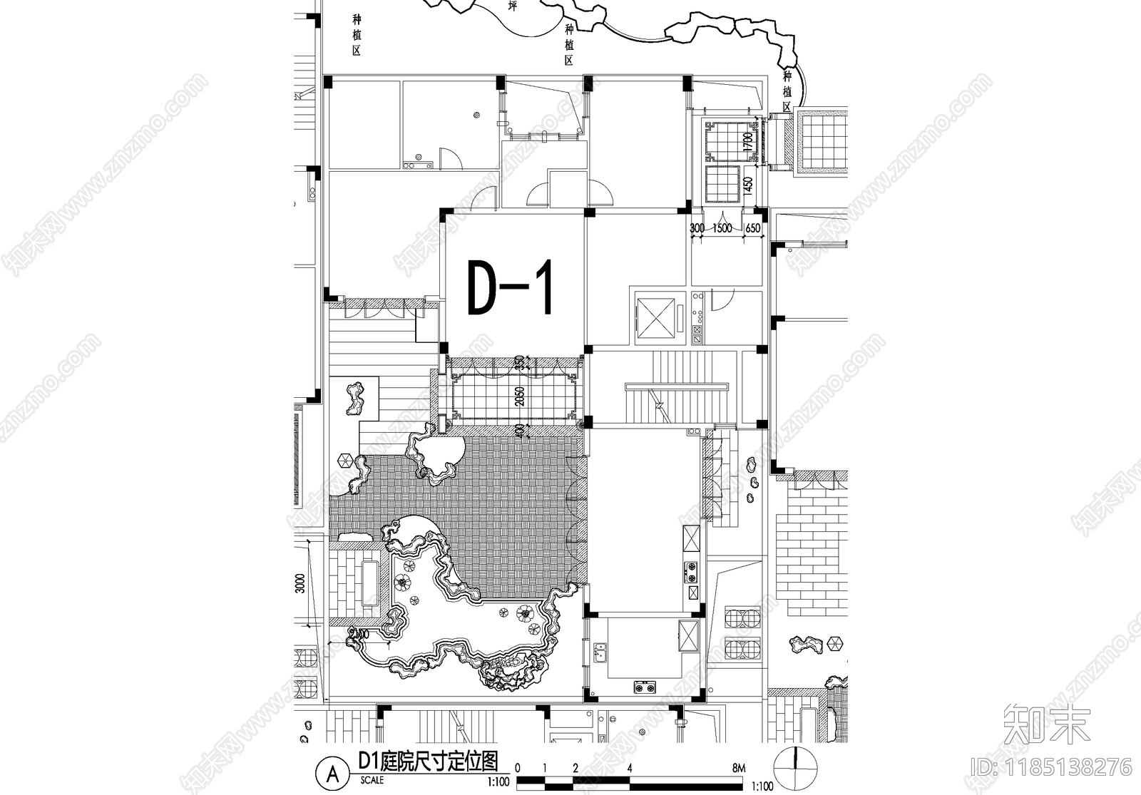 新中式庭院cad施工图下载【ID:1185138276】