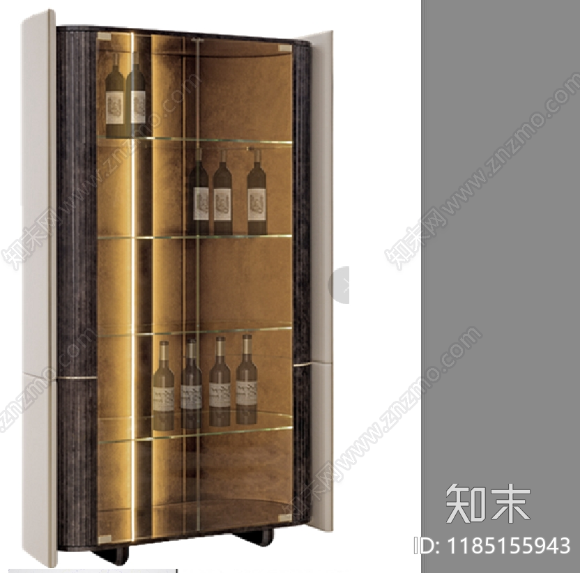 轻奢柜子cad施工图下载【ID:1185155943】