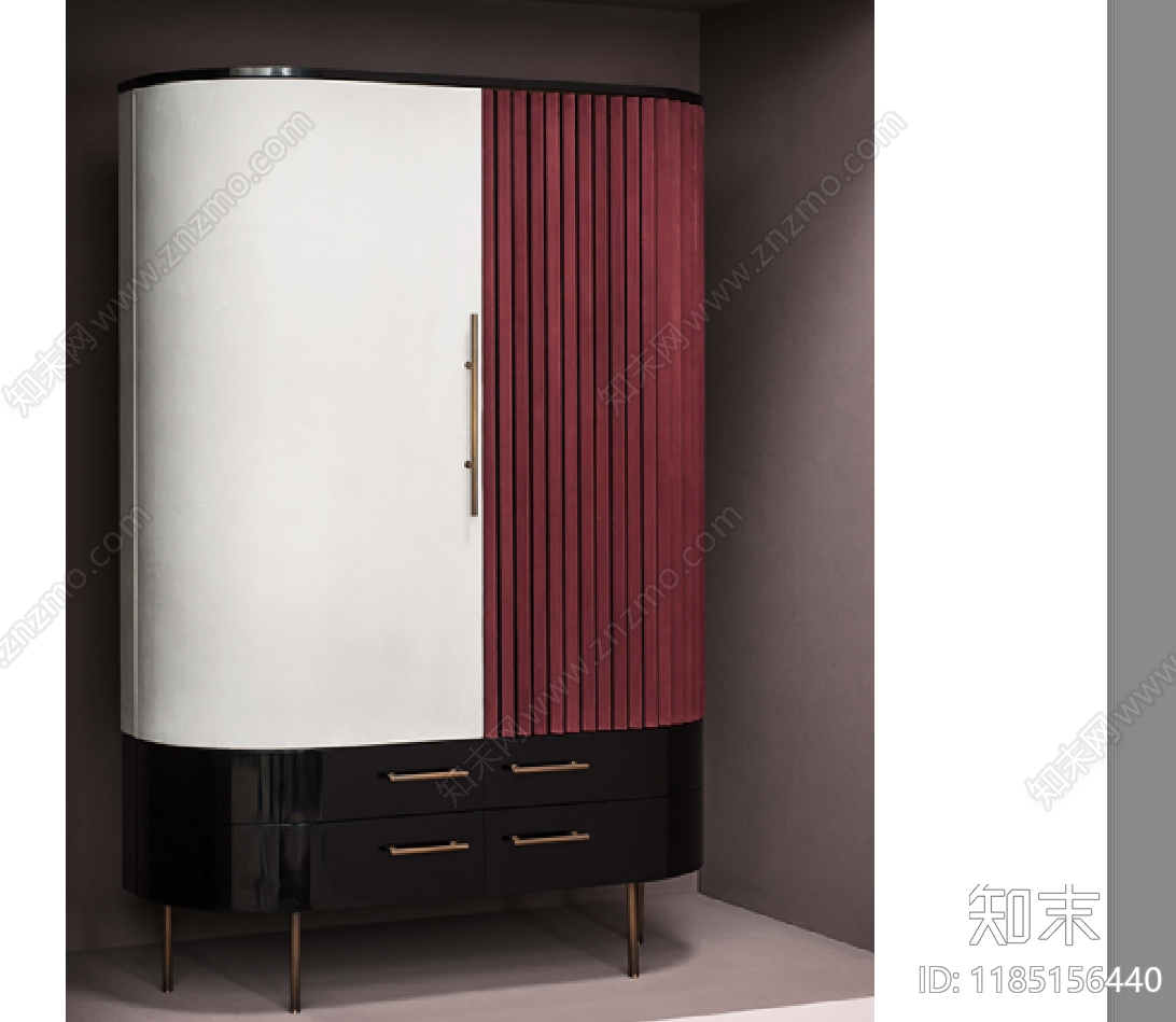 轻奢柜子cad施工图下载【ID:1185156440】