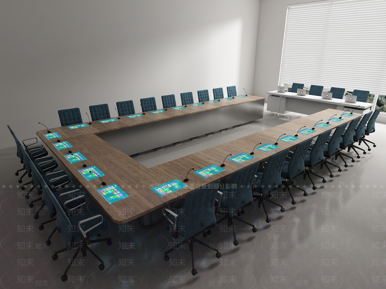 新中式中式会议室3D模型下载【ID:1185159560】