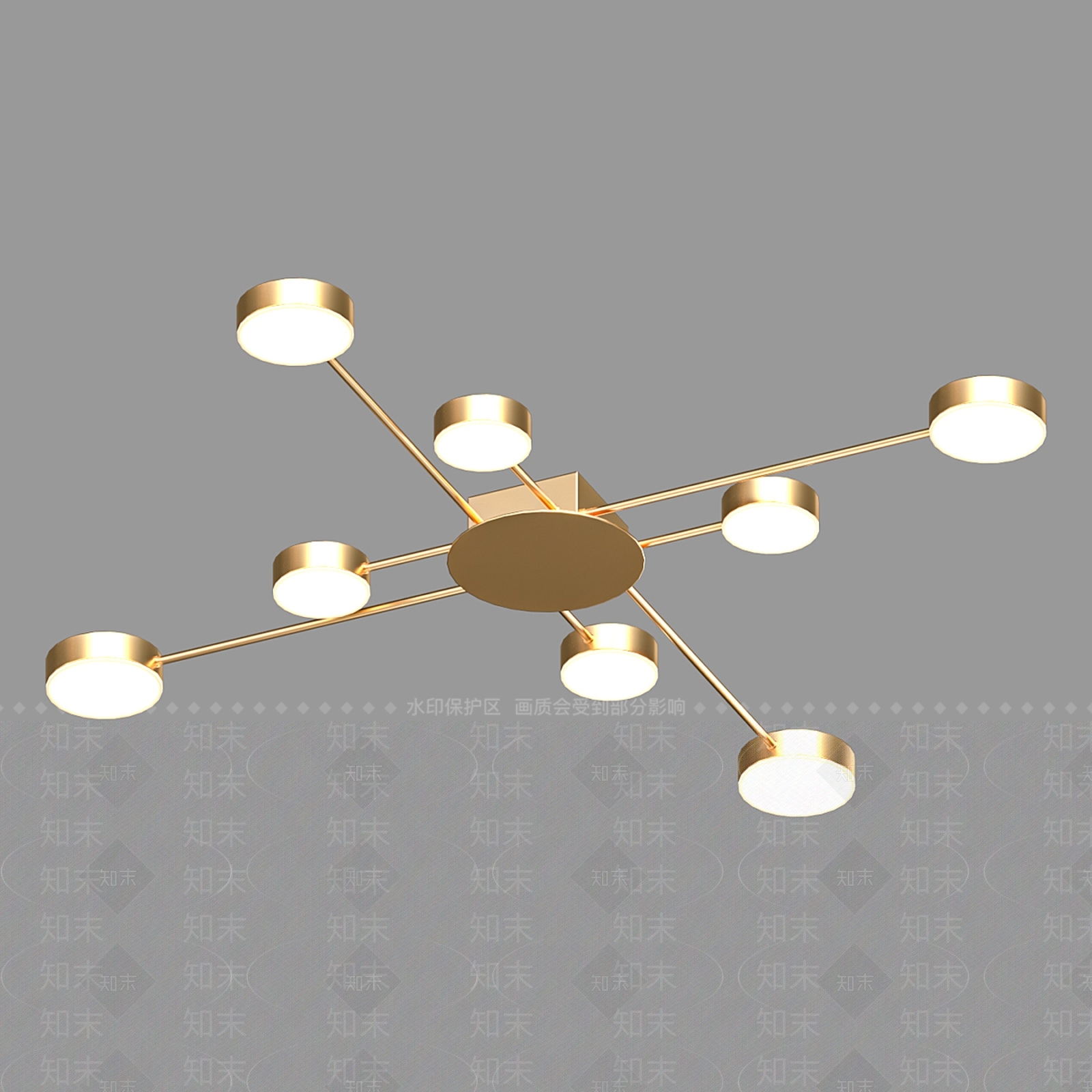 现代吸顶灯3D模型下载【ID:1185160791】