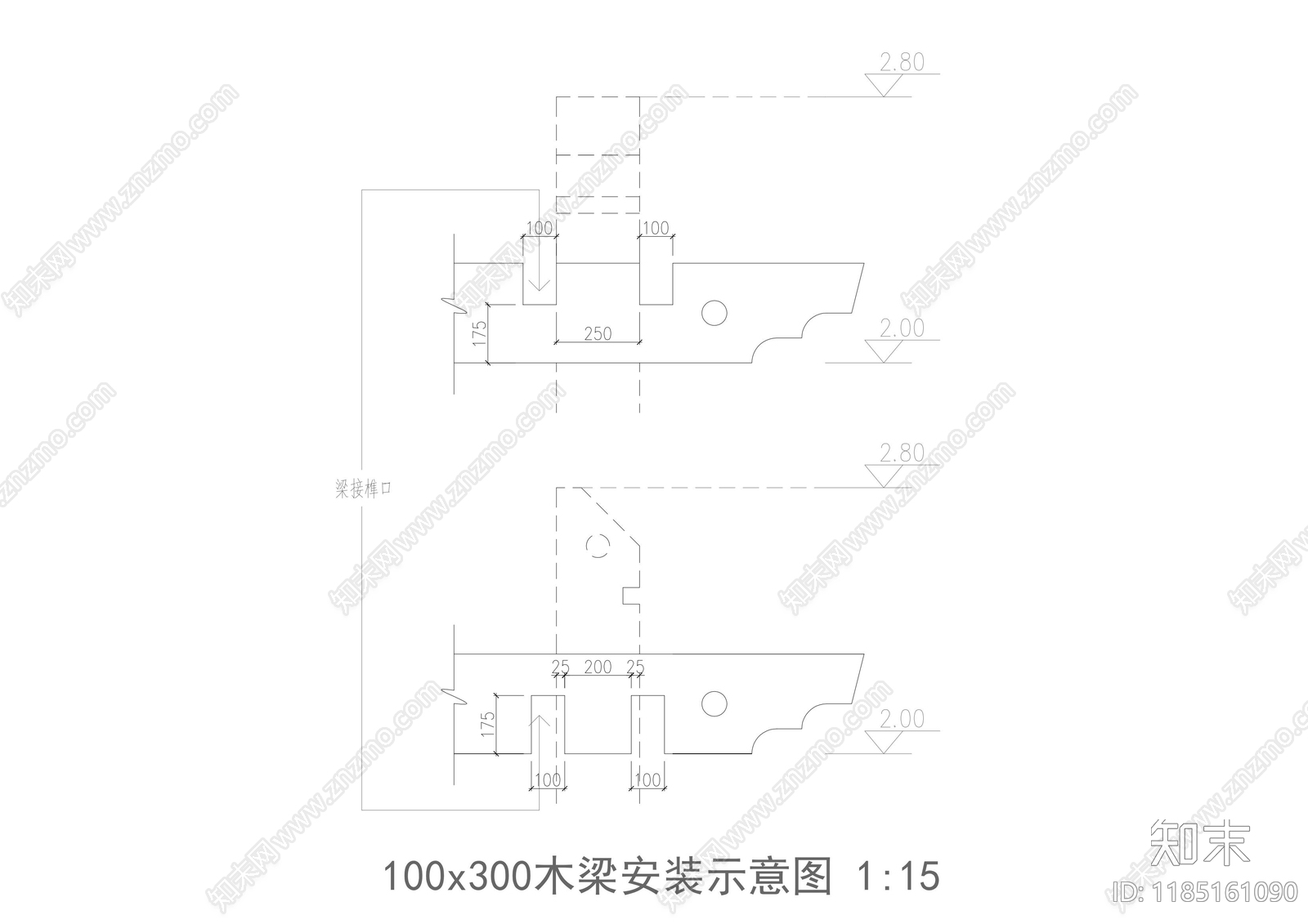 现代亭子cad施工图下载【ID:1185161090】
