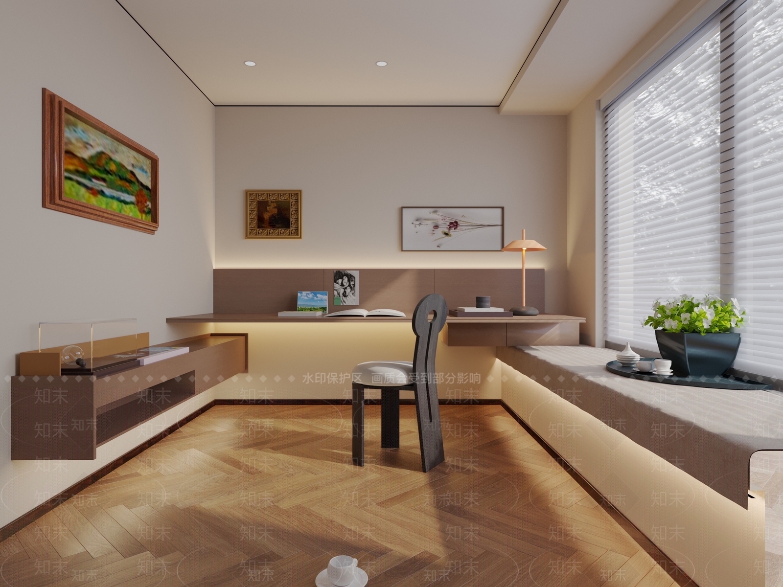 现代轻奢书房3D模型下载【ID:1185167448】