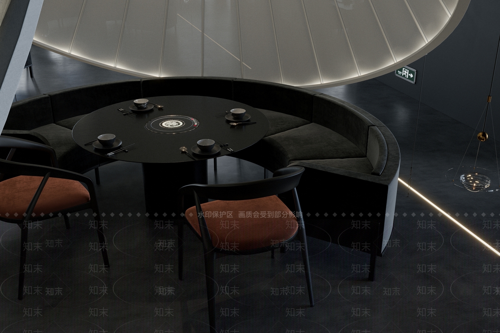 现代酒店餐厅3D模型下载【ID:1221519208】