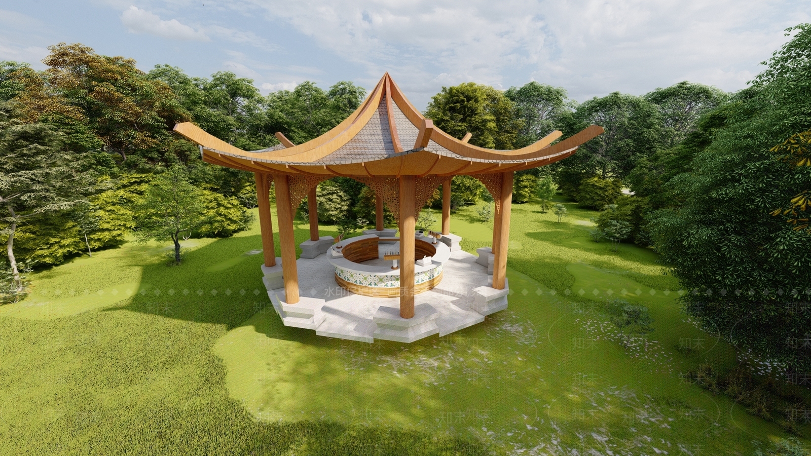 中式其他景观小建筑SU模型下载【ID:1185184134】
