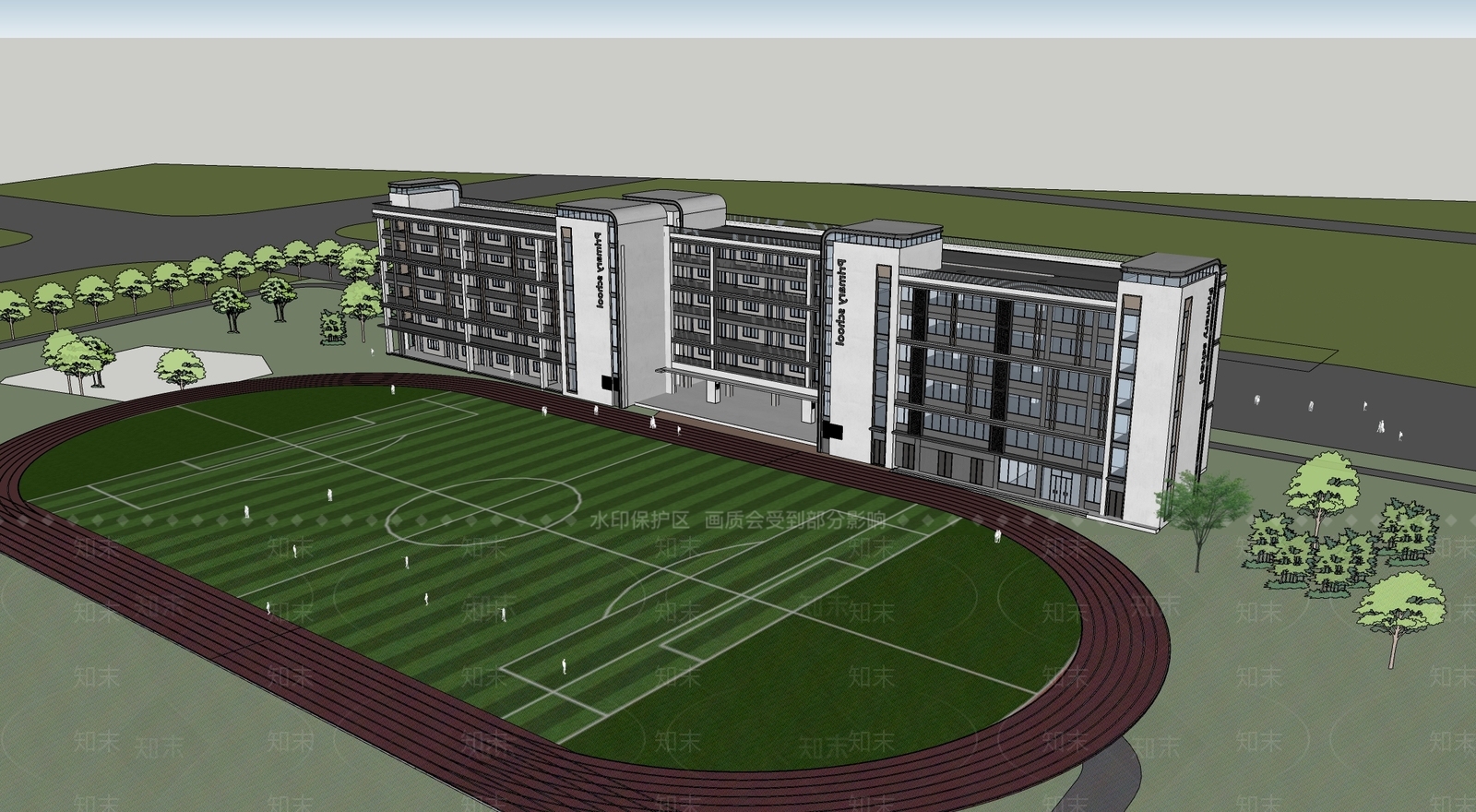 现代学校建筑SU模型下载【ID:1185187847】