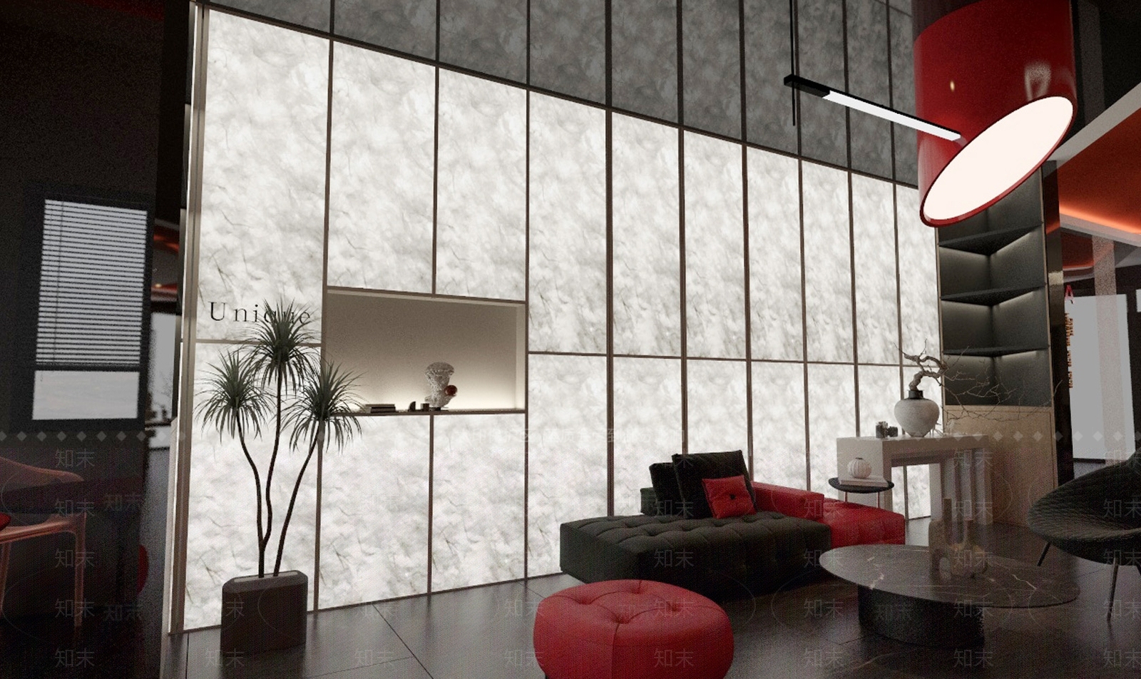 新中式现代接待室3D模型下载【ID:1185188639】
