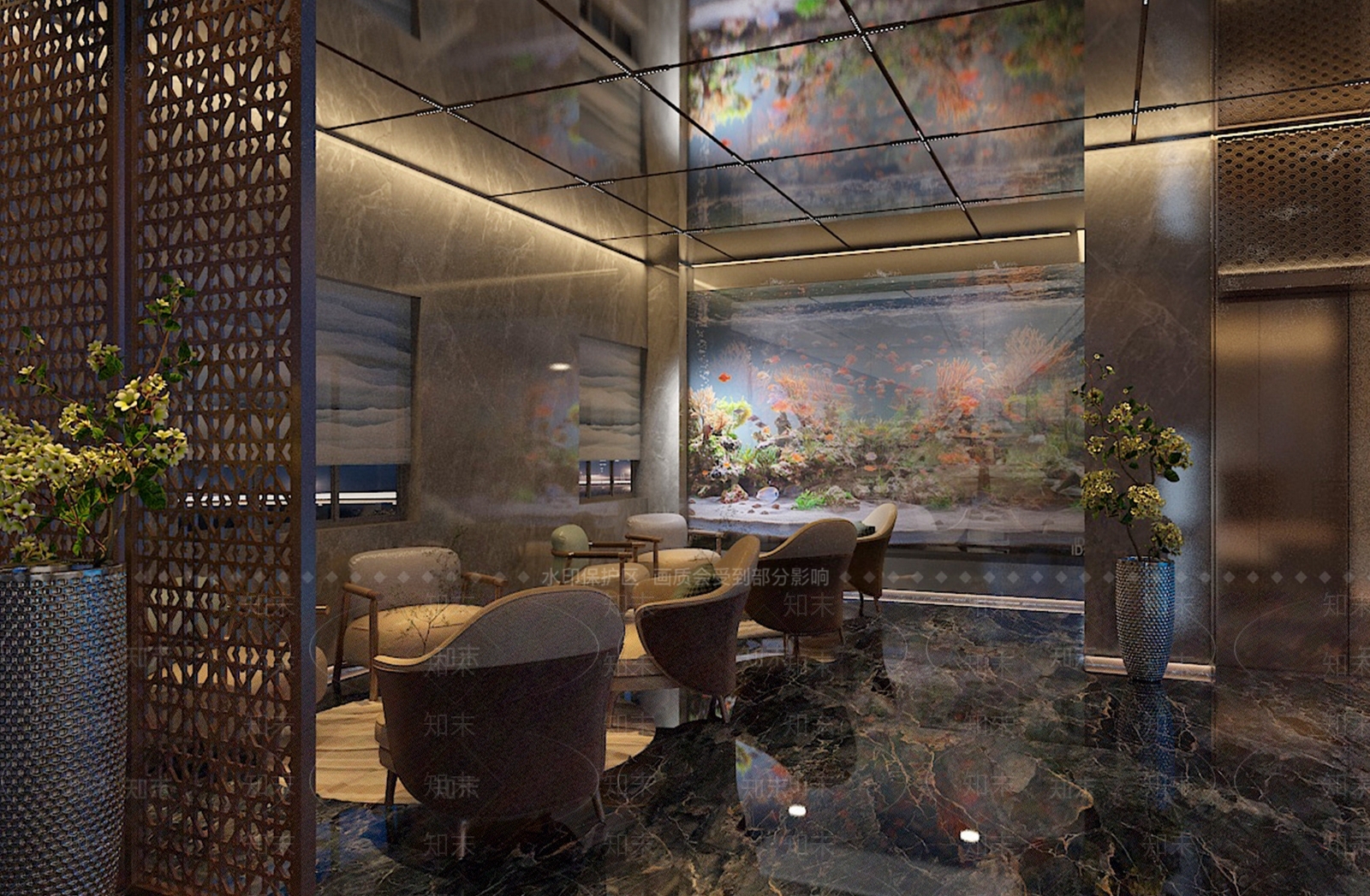 现代新中式酒店3D模型下载【ID:1185189385】