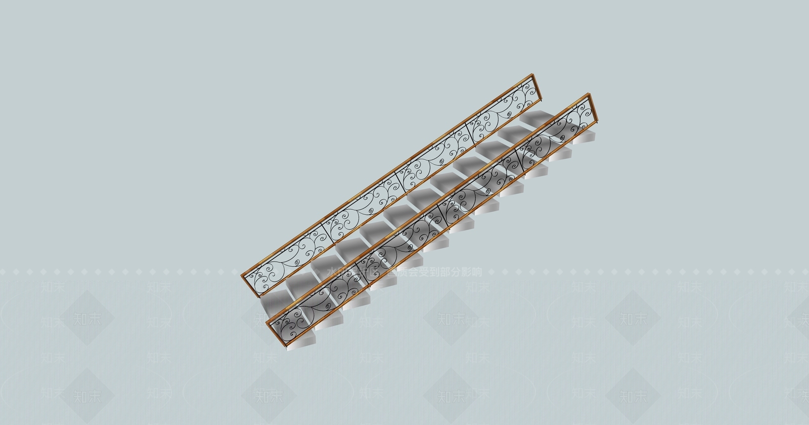 现代楼梯SU模型下载【ID:1185194787】