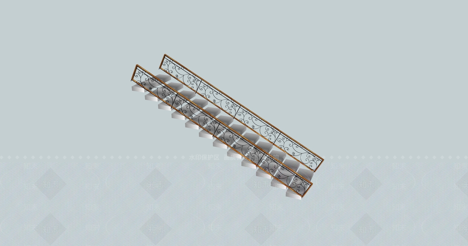 现代楼梯SU模型下载【ID:1185194787】