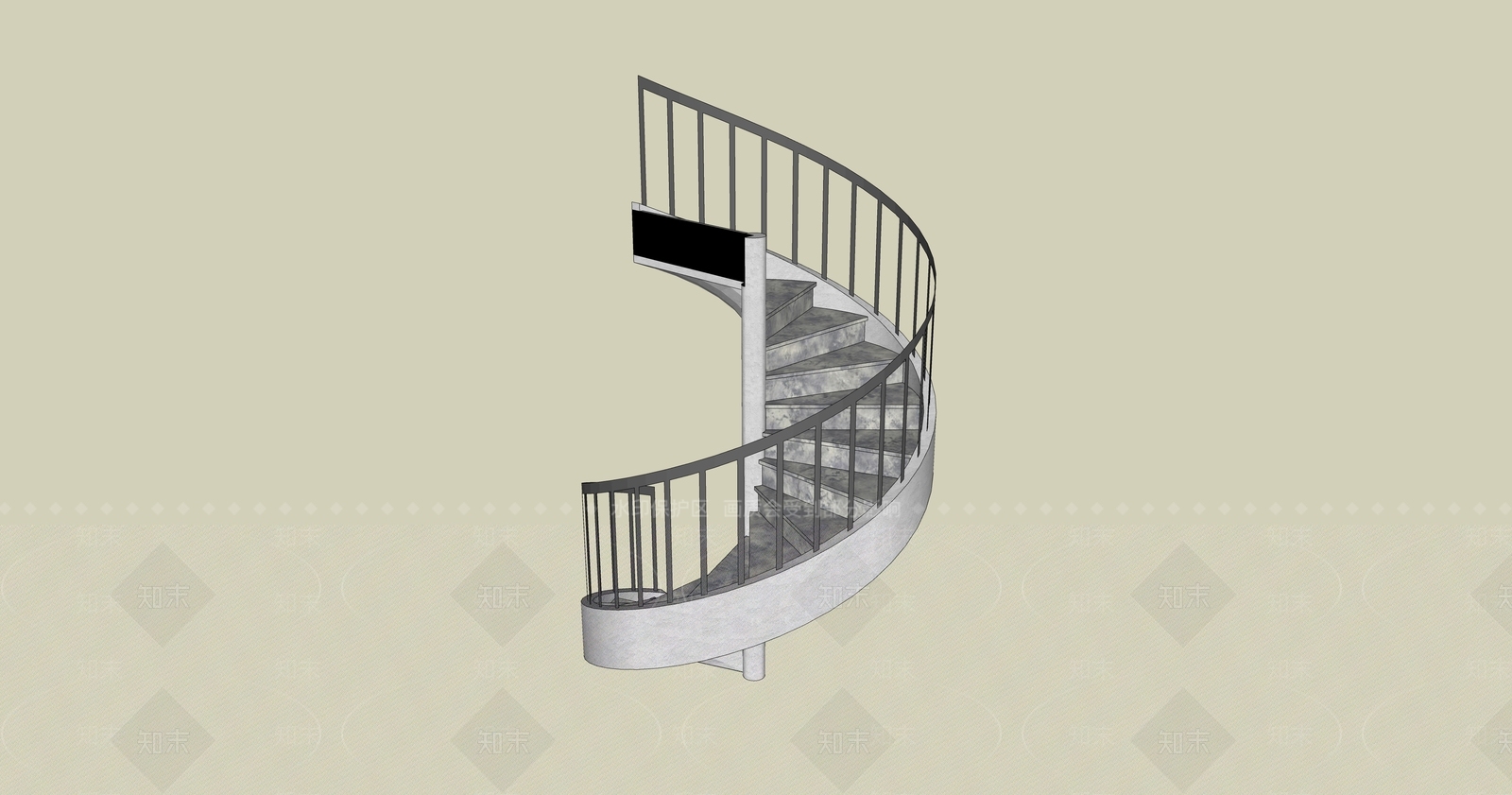 现代楼梯SU模型下载【ID:1185195152】