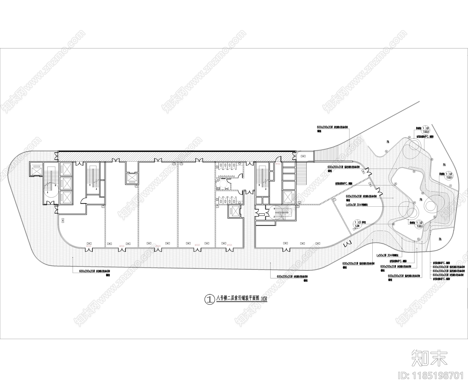 现代屋顶花园cad施工图下载【ID:1185198701】