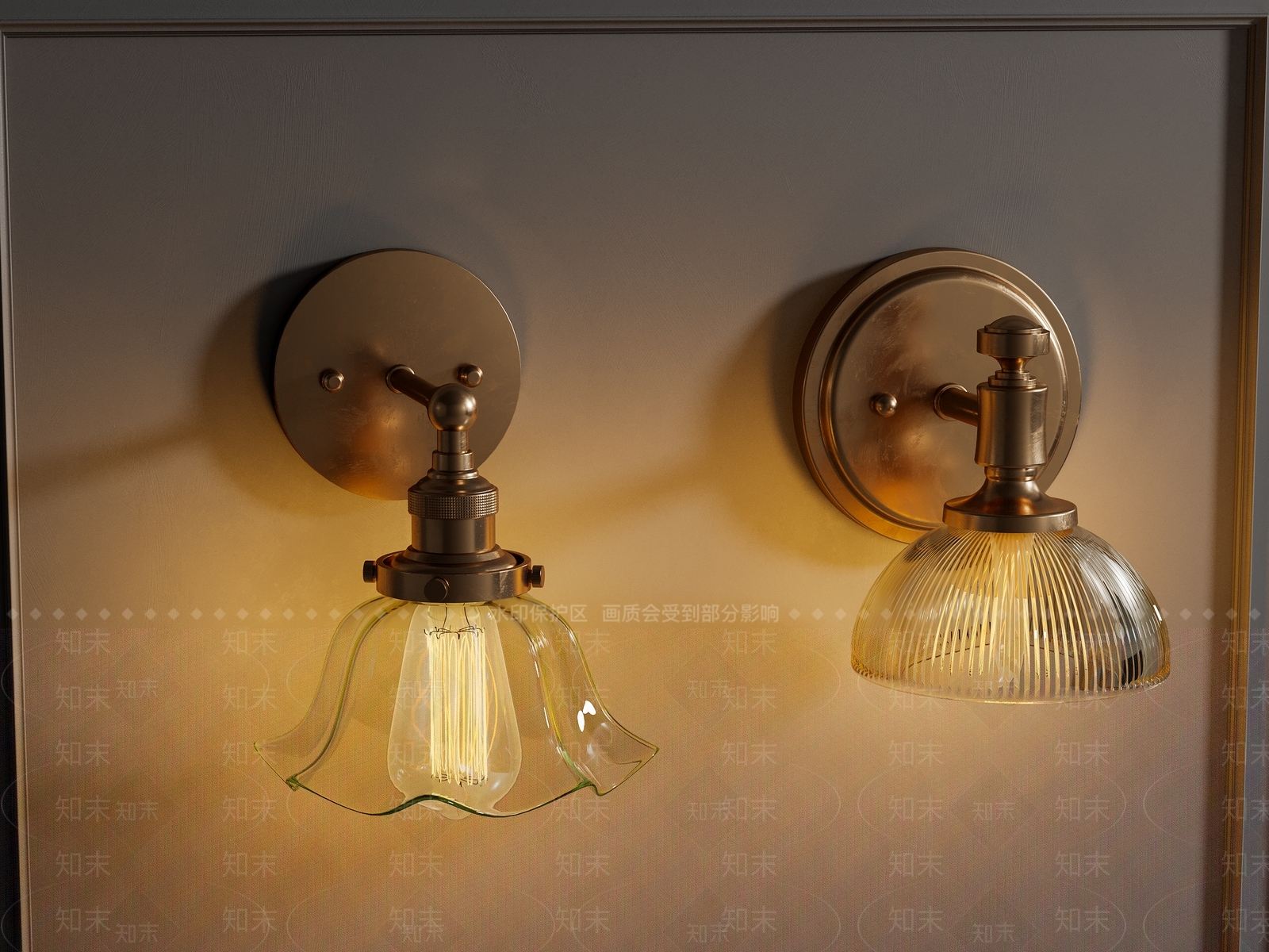 美式法式壁灯3D模型下载【ID:1185204308】