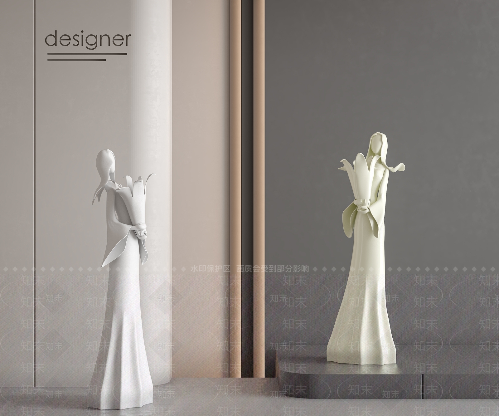 法式奶油雕塑摆件SU模型下载【ID:1185204461】