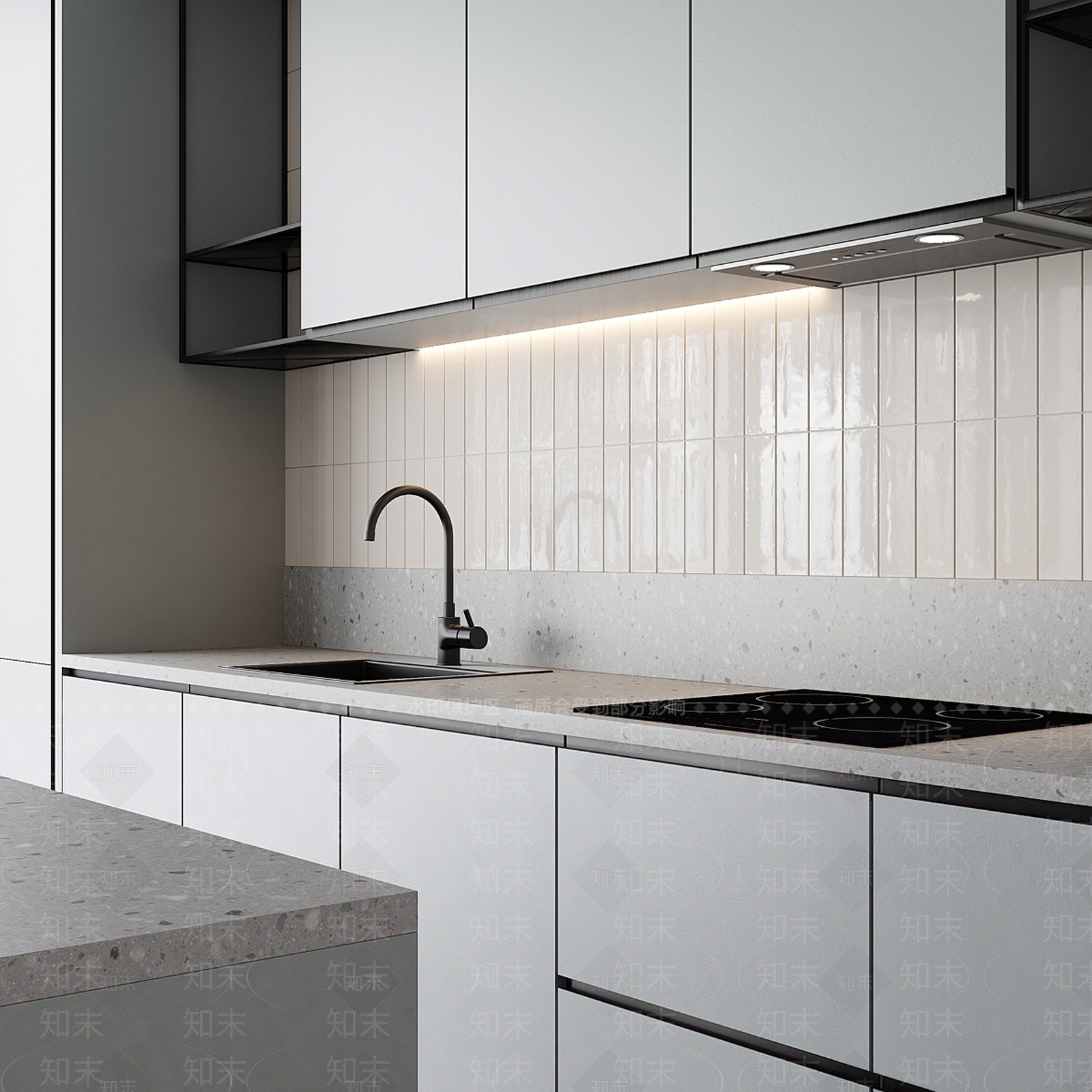 现代厨房橱柜3D模型下载【ID:1185206458】