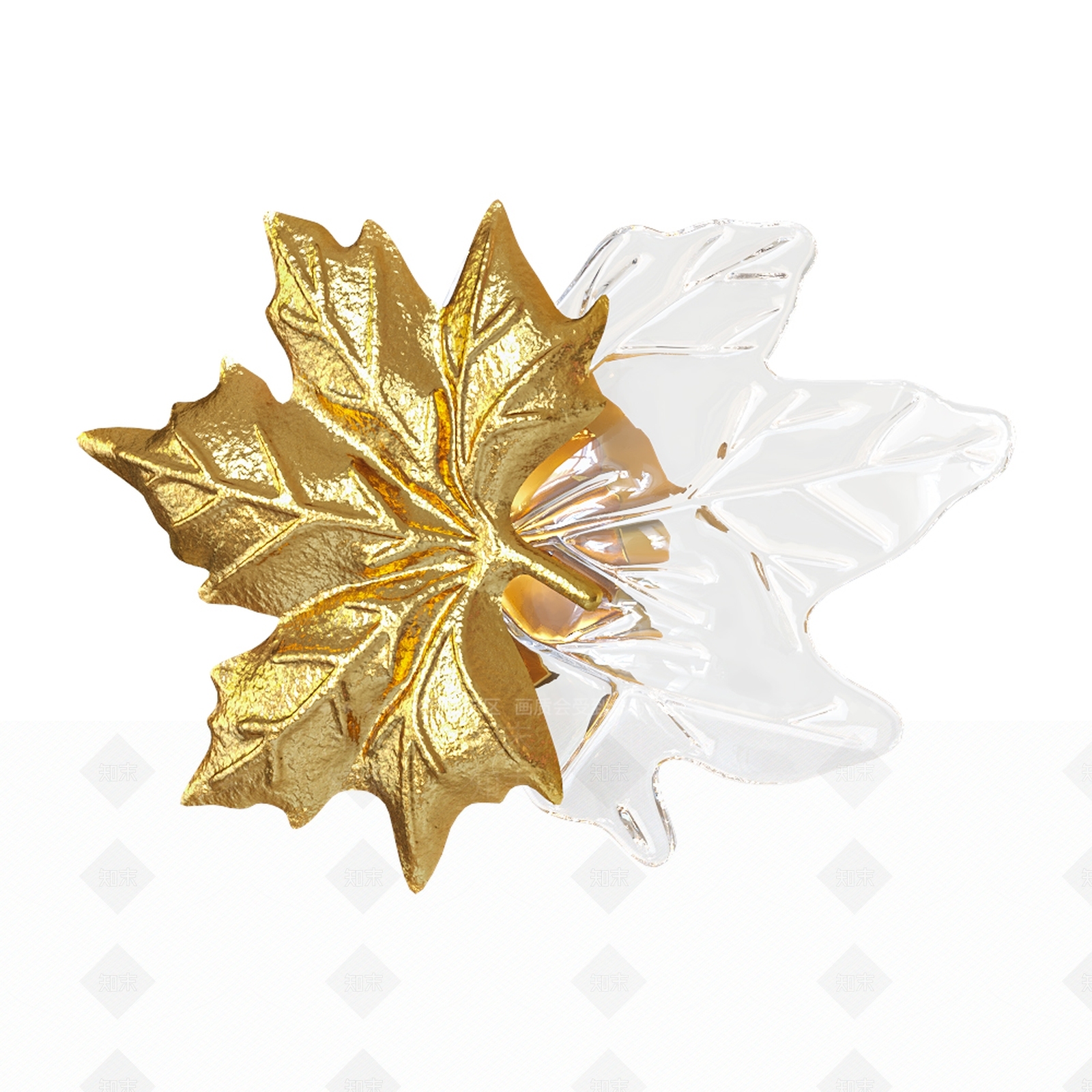 现代双色枫叶壁灯3D模型下载【ID:1185206781】